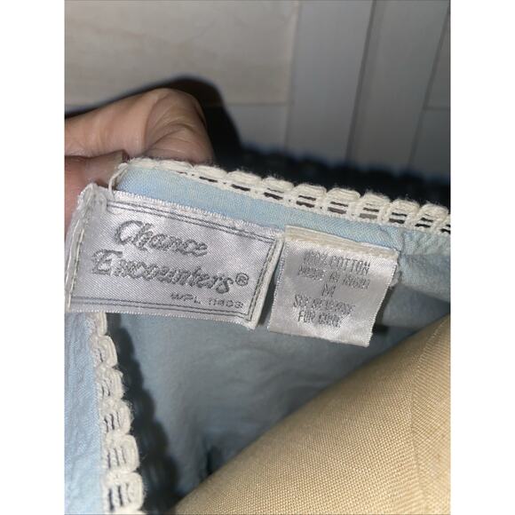 Vintage 80s 90s Chance Encounters Cotton Blue Tank Dress Prairie Cottagecore Med - Picture 11 of 11